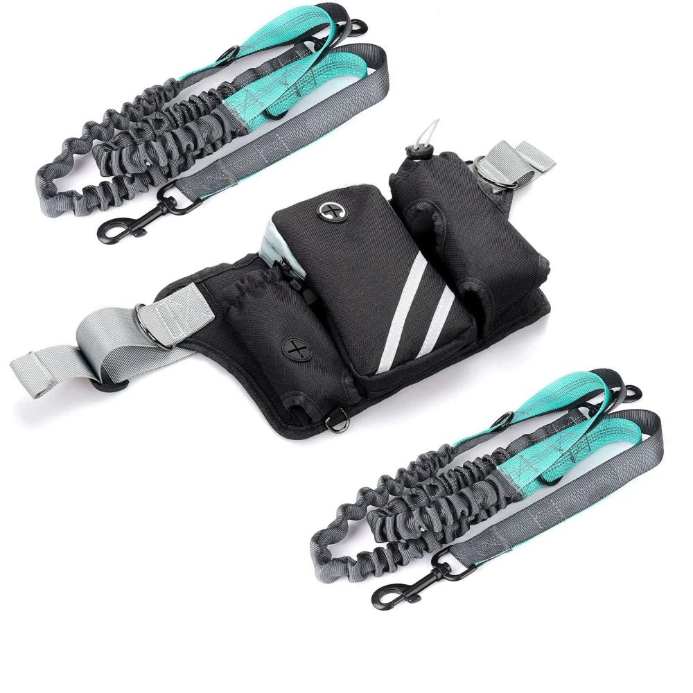 Hands Free Running Dog Leash Waist Pouch