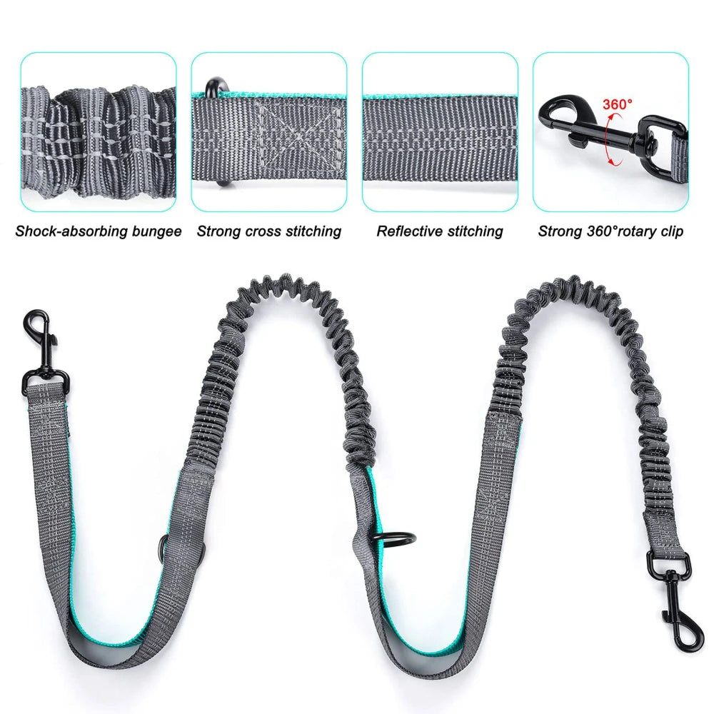Hands Free Running Dog Leash Waist Pouch