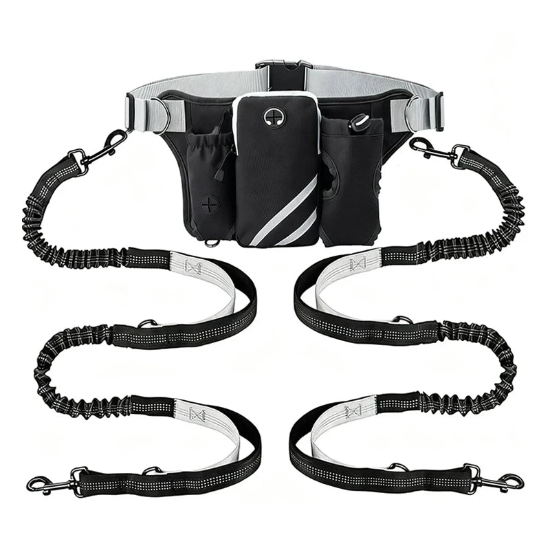 Hands Free Running Dog Leash Waist Pouch