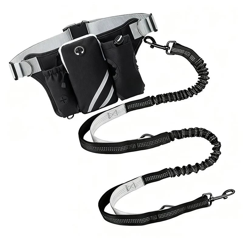 Hands Free Running Dog Leash Waist Pouch